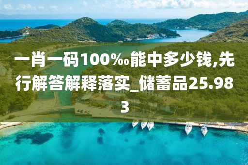 一肖一码100‰能中多少钱,先行解答解释落实_储蓄品25.983