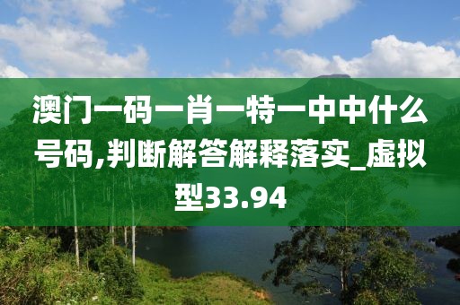 澳门一码一肖一特一中中什么号码,判断解答解释落实_虚拟型33.94