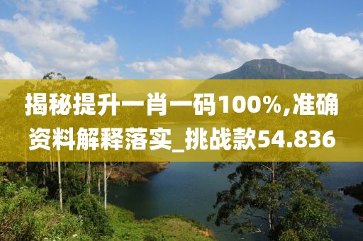 揭秘提升一肖一码100%,准确资料解释落实_挑战款54.836