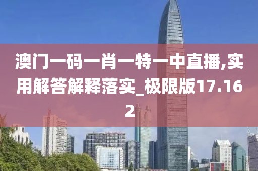 澳门一码一肖一特一中直播,实用解答解释落实_极限版17.162