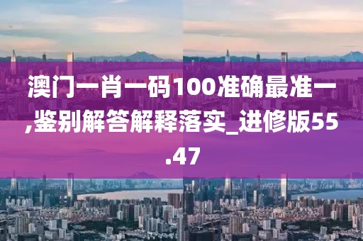 澳门一肖一码100准确最准一,鉴别解答解释落实_进修版55.47