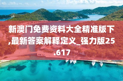 新澳门免费资料大全精准版下,最新答案解释定义_强力版25.617