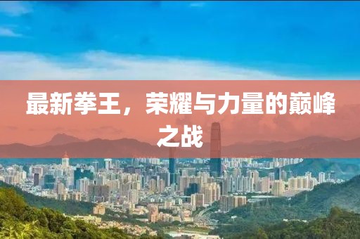 最新拳王，荣耀与力量的巅峰之战