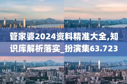 管家婆2024资料精准大全,知识库解析落实_扮演集63.723
