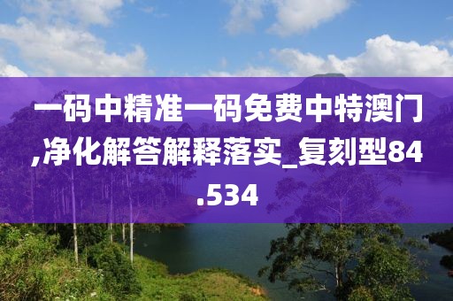 一码中精准一码免费中特澳门,净化解答解释落实_复刻型84.534