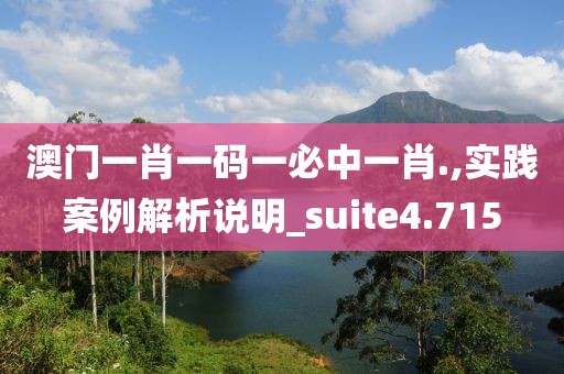 澳门一肖一码一必中一肖.,实践案例解析说明_suite4.715