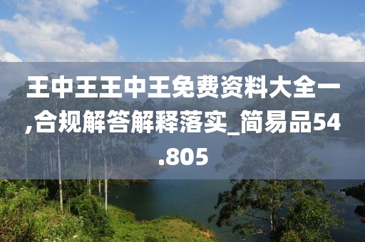 王中王王中王免费资料大全一,合规解答解释落实_简易品54.805