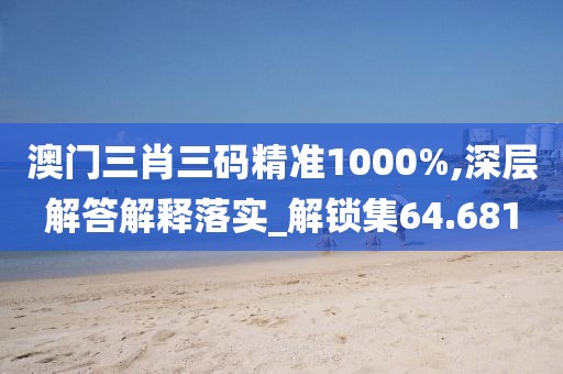 澳门三肖三码精准1000%,深层解答解释落实_解锁集64.681