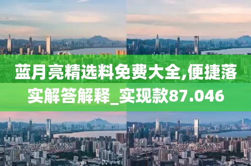 蓝月亮精选料免费大全,便捷落实解答解释_实现款87.046