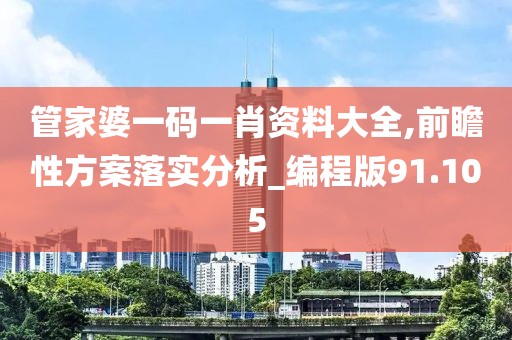 管家婆一码一肖资料大全,前瞻性方案落实分析_编程版91.105