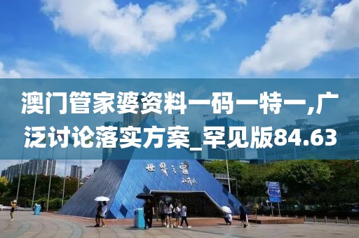 澳门管家婆资料一码一特一,广泛讨论落实方案_罕见版84.63