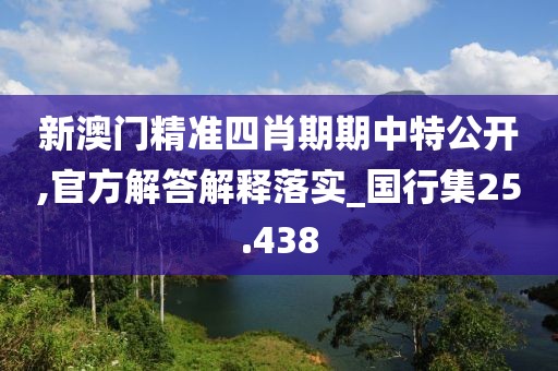 新澳门精准四肖期期中特公开,官方解答解释落实_国行集25.438