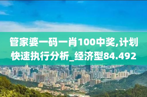 管家婆一码一肖100中奖,计划快速执行分析_经济型84.492