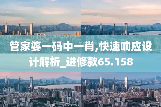 管家婆一码中一肖,快速响应设计解析_进修款65.158