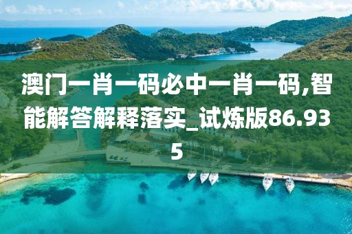 澳门一肖一码必中一肖一码,智能解答解释落实_试炼版86.935