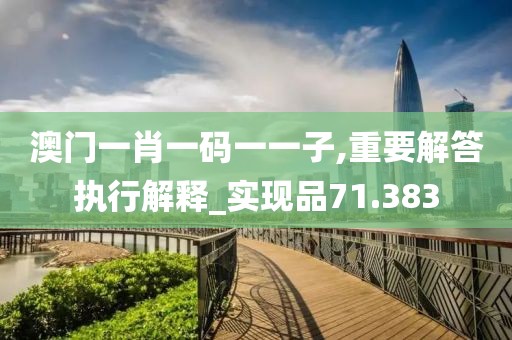 澳门一肖一码一一子,重要解答执行解释_实现品71.383