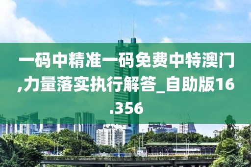 一码中精准一码免费中特澳门,力量落实执行解答_自助版16.356