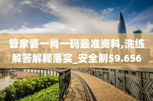 管家婆一肖一码最准资料,洗练解答解释落实_安全制59.656