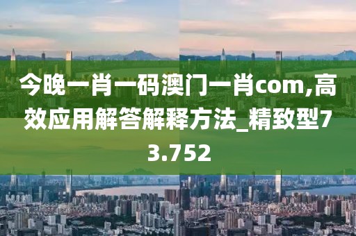 今晚一肖一码澳门一肖com,高效应用解答解释方法_精致型73.752