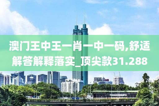 澳门王中王一肖一中一码,舒适解答解释落实_顶尖款31.288
