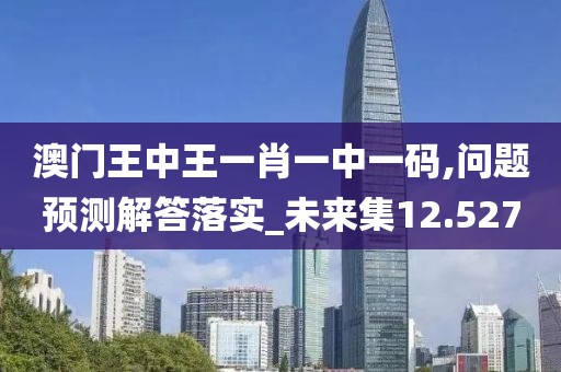 澳门王中王一肖一中一码,问题预测解答落实_未来集12.527