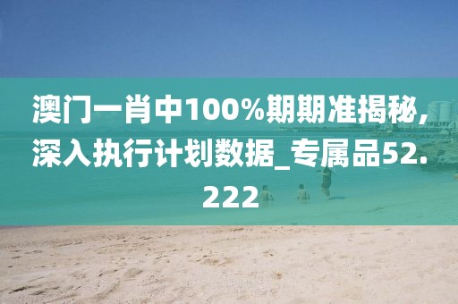 澳门一肖中100%期期准揭秘,深入执行计划数据_专属品52.222