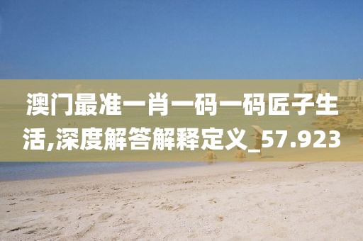 澳门最准一肖一码一码匠子生活,深度解答解释定义_57.923