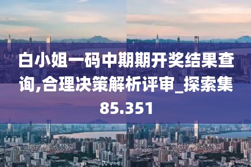 白小姐一码中期期开奖结果查询,合理决策解析评审_探索集85.351