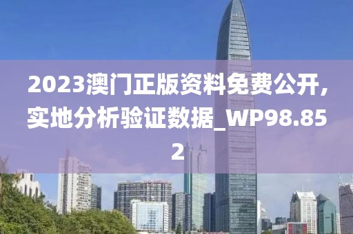 2023澳门正版资料免费公开,实地分析验证数据_WP98.852