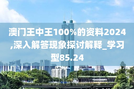 澳门王中王100%的资料2024,深入解答现象探讨解释_学习型85.24