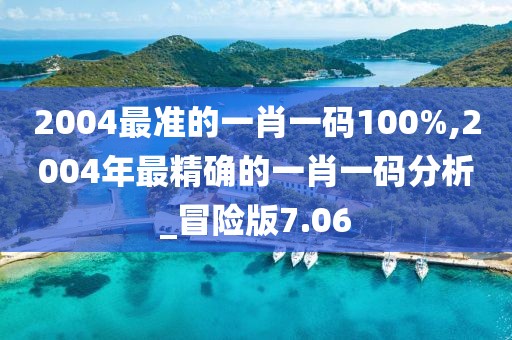 2004最准的一肖一码100%,2004年最精确的一肖一码分析_冒险版7.06