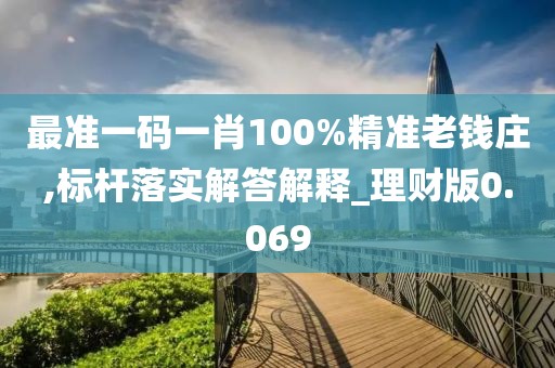 最准一码一肖100%精准老钱庄,标杆落实解答解释_理财版0.069