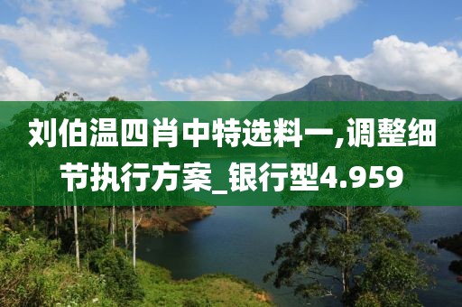 刘伯温四肖中特选料一,调整细节执行方案_银行型4.959