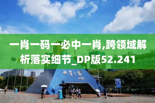 一肖一码一必中一肖,跨领域解析落实细节_DP版52.241