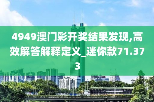 4949澳门彩开奖结果发现,高效解答解释定义_迷你款71.373