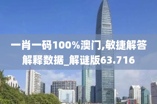 一肖一码100%澳门,敏捷解答解释数据_解谜版63.716