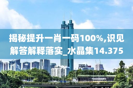 揭秘提升一肖一码100%,识见解答解释落实_水晶集14.375