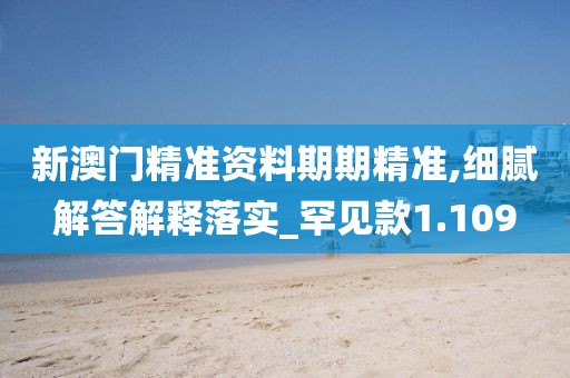 新澳门精准资料期期精准,细腻解答解释落实_罕见款1.109