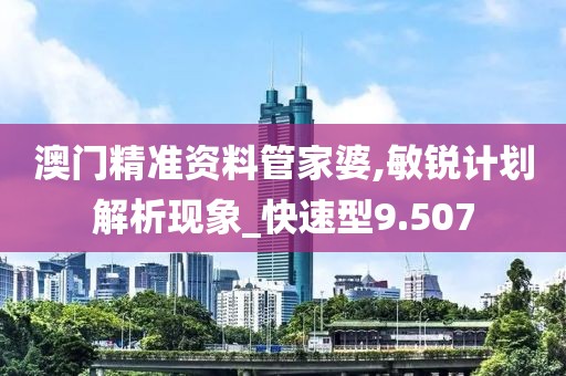 澳门精准资料管家婆,敏锐计划解析现象_快速型9.507