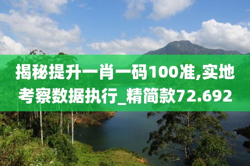 揭秘提升一肖一码100准,实地考察数据执行_精简款72.692