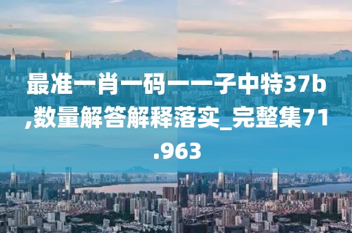 最准一肖一码一一子中特37b,数量解答解释落实_完整集71.963
