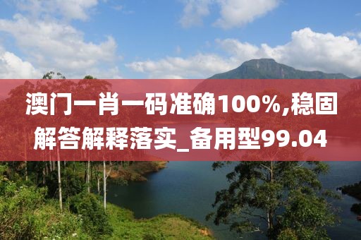 澳门一肖一码准确100%,稳固解答解释落实_备用型99.04