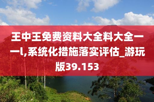 王中王免费资料大全料大全一一l,系统化措施落实评估_游玩版39.153