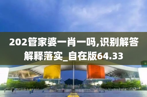 202管家婆一肖一吗,识别解答解释落实_自在版64.33