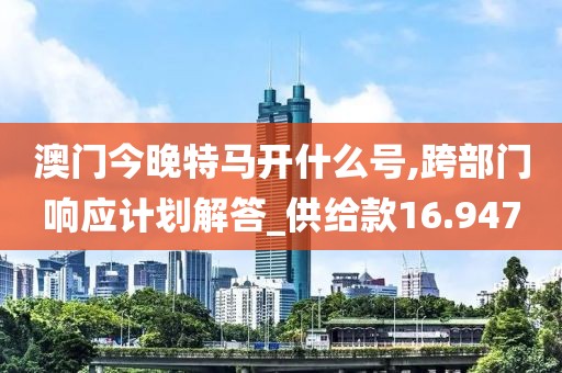 澳门今晚特马开什么号,跨部门响应计划解答_供给款16.947