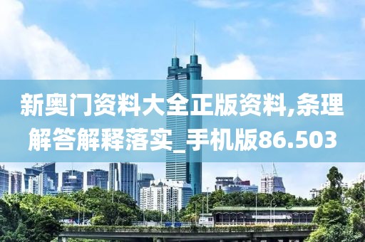 新奥门资料大全正版资料,条理解答解释落实_手机版86.503