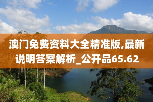 澳门免费资料大全精准版,最新说明答案解析_公开品65.62