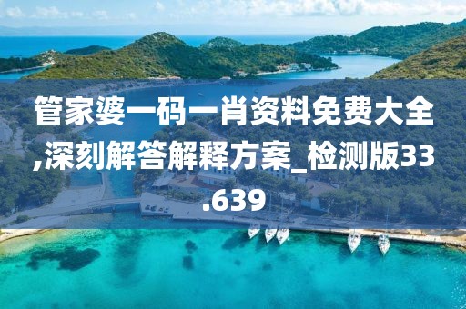 管家婆一码一肖资料免费大全,深刻解答解释方案_检测版33.639