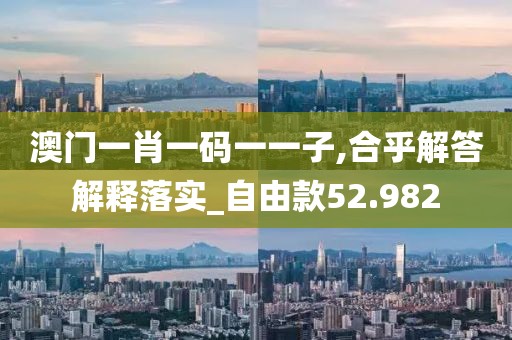 澳门一肖一码一一子,合乎解答解释落实_自由款52.982