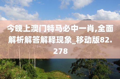 今晚上澳门特马必中一肖,全面解析解答解释现象_移动版82.278